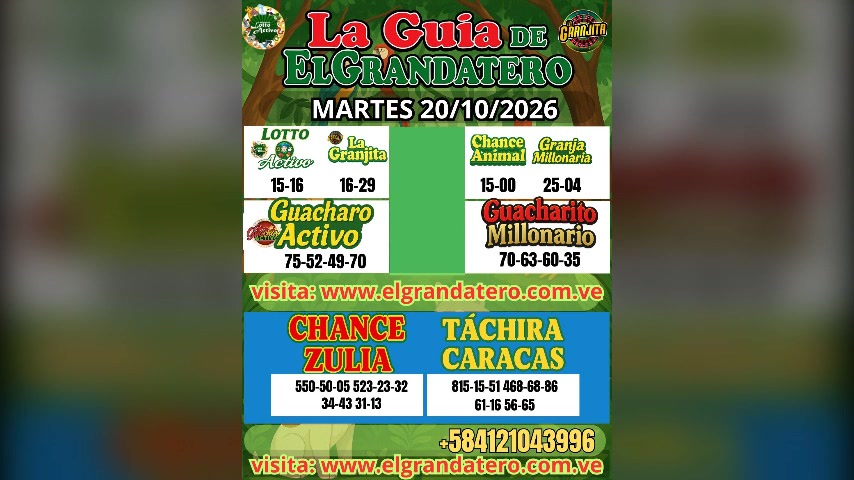Miniatura de MARTES 20/10/2026 LOTERIA SY ANIMALITOS TODOS LISTO ELGRANDATERO JOSE EREU